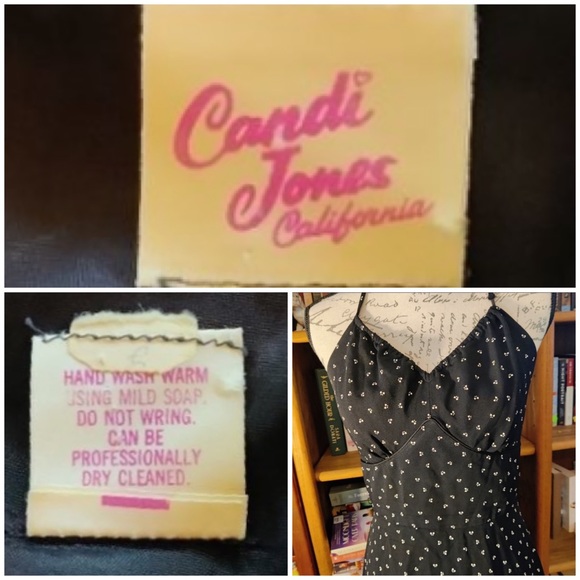 vintage 70s Candi Jones halter dress little ditzy bows - Picture 4 of 16